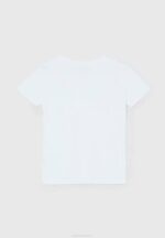 Pepe Jeans logollinen perus t-paita poika valkoinen TB001607 - Image 3