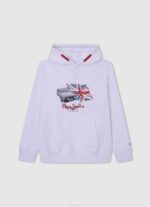 Pepe Jeans logopainattu huppari poika valkoinen TB001585