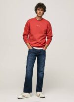 Pepe Jeans logopainattu puuvillainen collegepaita miehet studio punainen TB00906 - Image 2