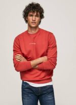 Pepe Jeans logopainattu puuvillainen collegepaita miehet studio punainen TB00906