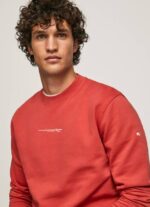 Pepe Jeans logopainattu puuvillainen collegepaita miehet studio punainen TB00906 - Image 3