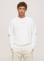 Pepe Jeans logopainattu puuvillainen collegepaita miehet valkoinen TB00897