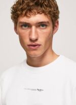 Pepe Jeans logopainattu puuvillainen collegepaita miehet valkoinen TB00897 - Image 3