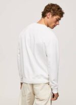 Pepe Jeans logopainattu puuvillainen collegepaita miehet valkoinen TB00897 - Image 4