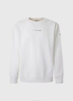 Pepe Jeans logopainattu puuvillainen collegepaita miehet valkoinen TB00897 - Image 5