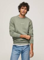Pepe Jeans logopainattu puuvillainen collegepaita miehet valu TB00908