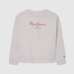 Pepe Jeans logopainattu puuvillapusero tyttö mousse TB001404