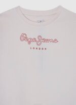 Pepe Jeans logopainattu puuvillapusero tyttö mousse TB001404 - Image 3