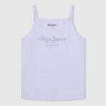 Pepe Jeans logopainattu tanktopinta tyttö valkoinen TB001427