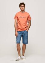 Pepe Jeans logopainatus t-paita miehet kurpitsa appelsiini TB00991 - Image 2