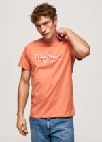 Pepe Jeans logopainatus t-paita miehet kurpitsa appelsiini TB00991