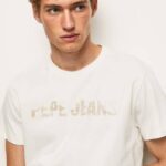 Pepe Jeans logopainatus t-paita miehet luonnonvalkoinen TB00961