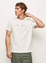 Pepe Jeans logopainatus t-paita miehet luonnonvalkoinen TB00961 - Image 3