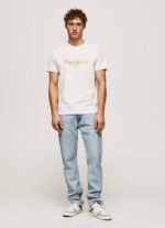 Pepe Jeans logopainatus t-paita miehet luonnonvalkoinen TB00992 - Image 2
