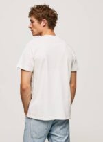 Pepe Jeans logopainatus t-paita miehet luonnonvalkoinen TB00992 - Image 4
