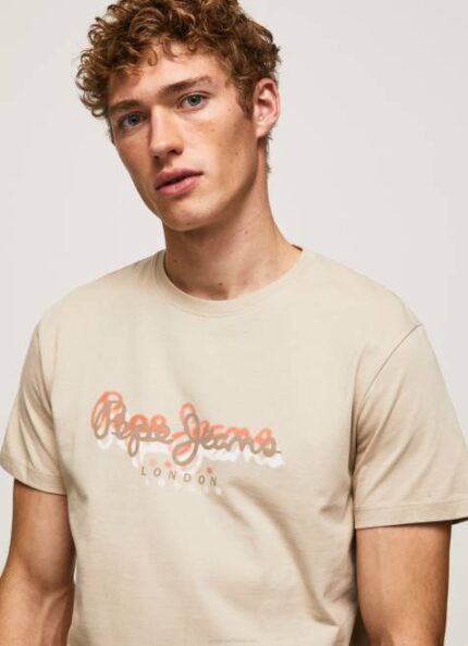 Pepe Jeans logopainatus t-paita miehet maltaat TB00993