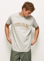 Pepe Jeans logopainatus t-paita miehet vaaleanharmaa merimereli TB00971 - Image 2