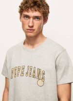 Pepe Jeans logopainatus t-paita miehet vaaleanharmaa merimereli TB00971 - Image 3