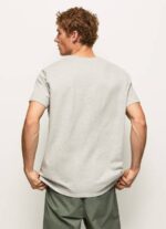 Pepe Jeans logopainatus t-paita miehet vaaleanharmaa merimereli TB00971 - Image 4
