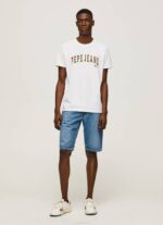 Pepe Jeans logopainatus t-paita miehet valkoinen TB00970 - Image 2