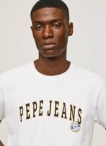Pepe Jeans logopainatus t-paita miehet valkoinen TB00970 - Image 3