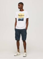 Pepe Jeans logopainatus t-paita miehet valkoinen TB00974 - Image 2