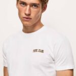 Pepe Jeans logopainatus t-paita miehet valkoinen TB00978