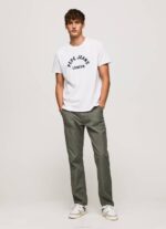 Pepe Jeans logopainatus t-paita miehet valkoinen TB00982 - Image 2