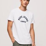 Pepe Jeans logopainatus t-paita miehet valkoinen TB00982