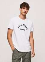 Pepe Jeans logopainatus t-paita miehet valkoinen TB00982