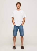 Pepe Jeans logopainatus t-paita miehet valkoinen TB00997 - Image 2