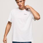 Pepe Jeans logopainatus t-paita miehet valkoinen TB00997