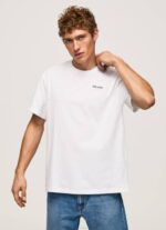 Pepe Jeans logopainatus t-paita miehet valkoinen TB00997