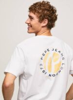 Pepe Jeans logopainatus t-paita miehet valkoinen TB00997 - Image 3