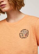 Pepe Jeans logopainatus t-paita naiset persikka TB00394 - Image 3