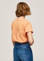 Pepe Jeans logopainatus t-paita naiset persikka TB00394 - Image 4