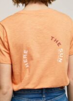Pepe Jeans logopainatus t-paita naiset persikka TB00394 - Image 5