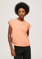 Pepe Jeans logopainatus t-paita naiset persikka TB00434