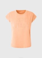 Pepe Jeans logopainatus t-paita naiset persikka TB00434 - Image 5
