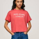 Pepe Jeans logopainatus t-paita naiset studio punainen TB00379