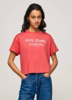 Pepe Jeans logopainatus t-paita naiset studio punainen TB00379