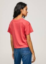Pepe Jeans logopainatus t-paita naiset studio punainen TB00379 - Image 4