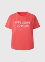 Pepe Jeans logopainatus t-paita naiset studio punainen TB00379 - Image 5