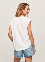 Pepe Jeans logopainatus t-paita naiset valkoinen TB00463 - Image 4
