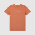Pepe Jeans logopainatus t-paita poika kurpitsa appelsiini TB001651