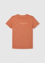 Pepe Jeans logopainatus t-paita poika kurpitsa appelsiini TB001651