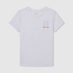 Pepe Jeans logopainatus t-paita poika luonnonvalkoinen TB001620