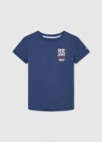 Pepe Jeans logopainatus t-paita poika luonnonvalkoinen TB001643 - Image 4