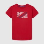 Pepe Jeans logopainatus t-paita poika studio punainen TB001647