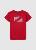 Pepe Jeans logopainatus t-paita poika studio punainen TB001647